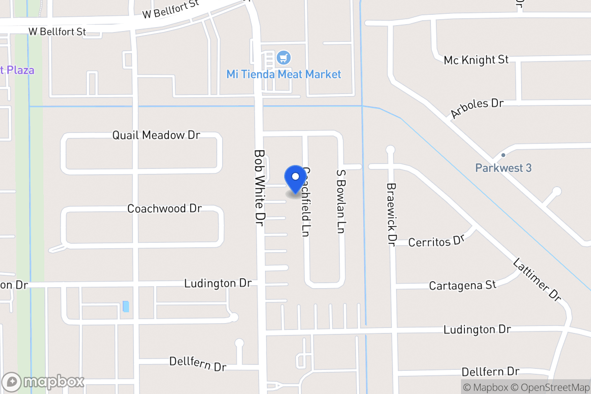 Map of 11614 Coachfield Ln, Houston