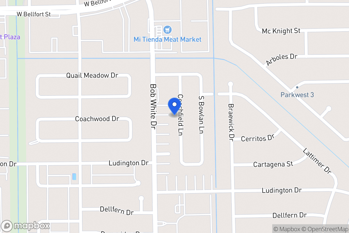 Map of 11618 Coachfield Ln, Houston