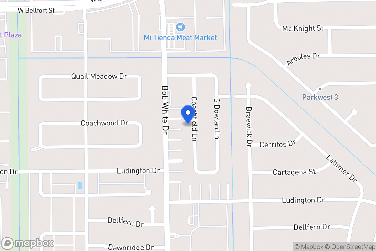 Map of 11622 Coachfield Ln, Houston