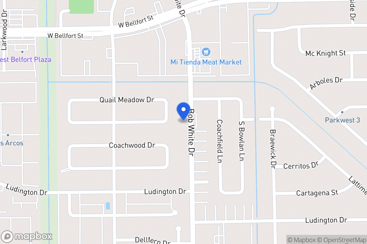 Map of 11622 Bob White Dr, Houston