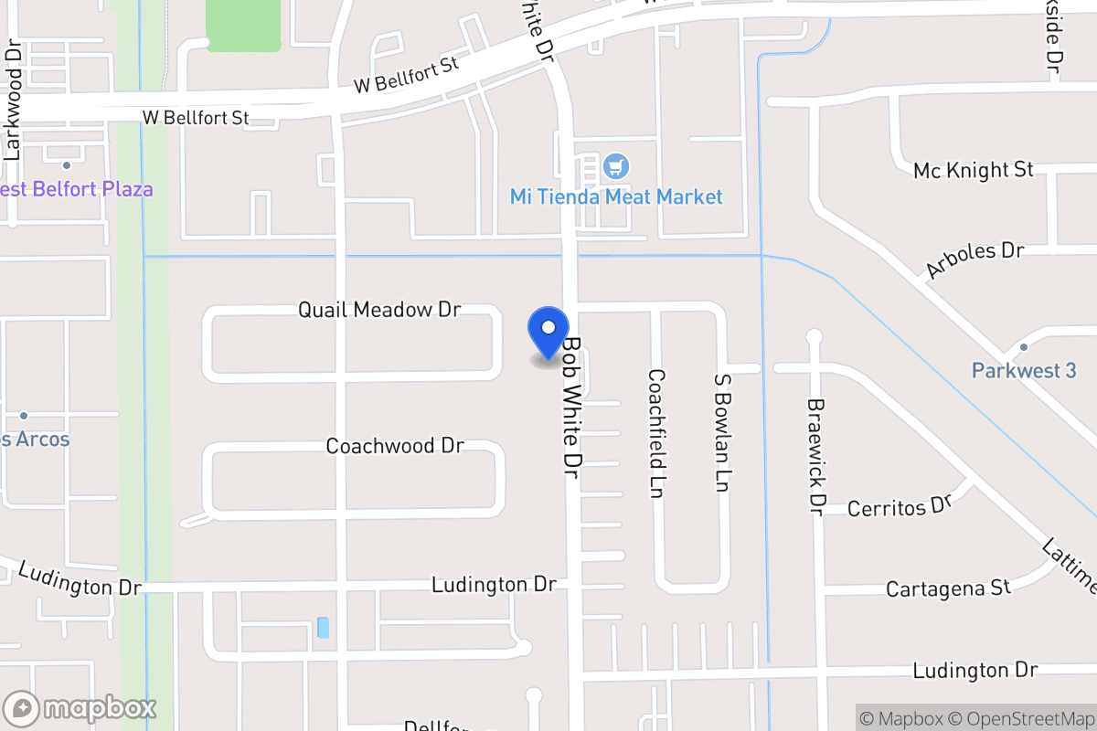 Map of 11618 Bob White Dr, Houston