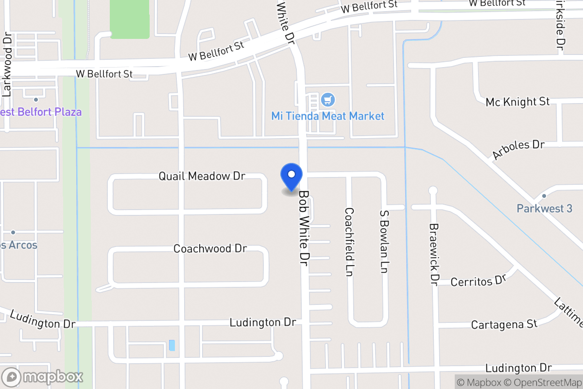 Map of 11610 Bob White Dr, Houston
