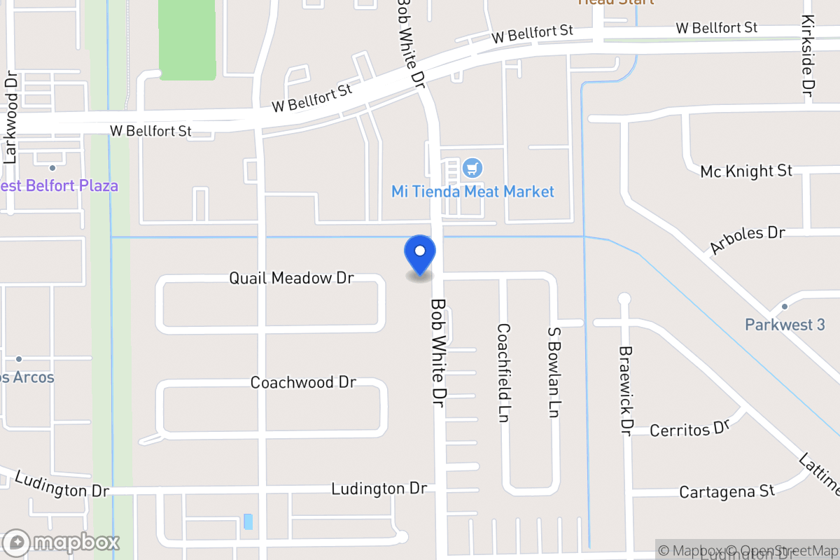 Map of 11514 Bob White Dr, Houston
