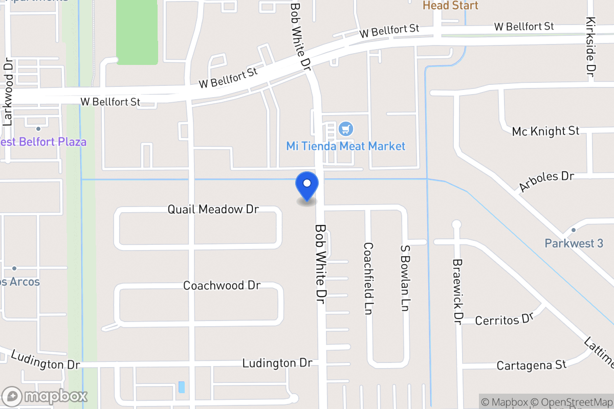 Map of 11510 Bob White Dr, Houston