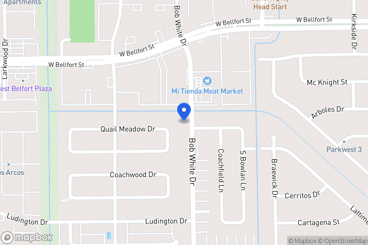 Map of 11506 Bob White Dr, Houston
