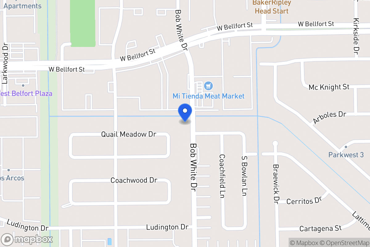 Map of 11502 Bob White Dr, Houston