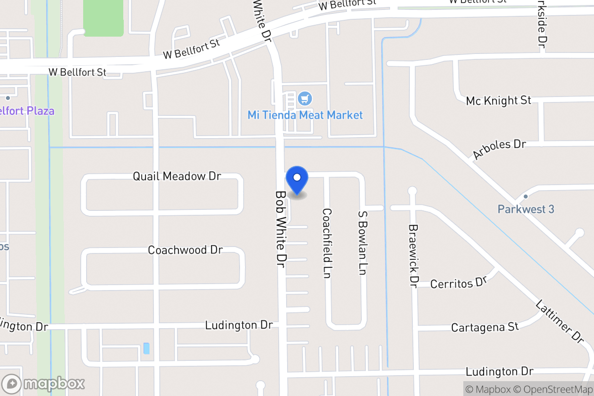 Map of 11511 Bob White Dr, Houston
