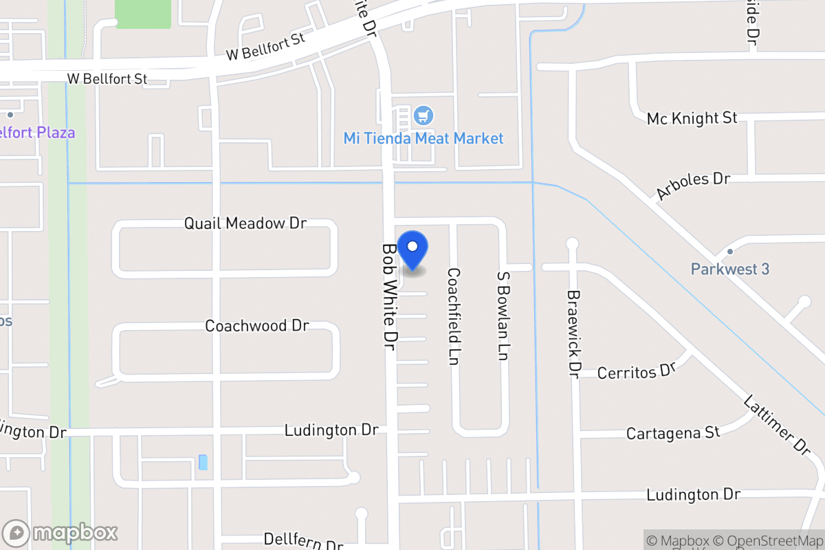 Map of 11519 Bob White Dr, Houston