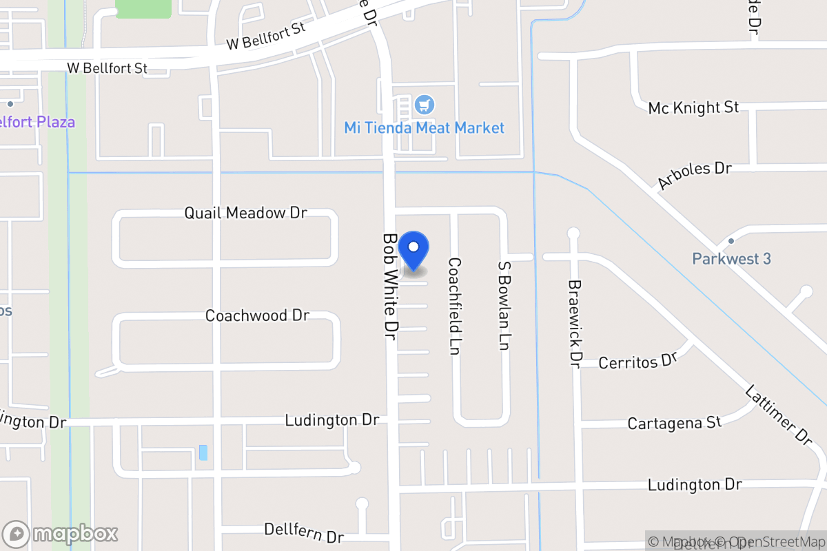 Map of 11523 Bob White Dr, Houston