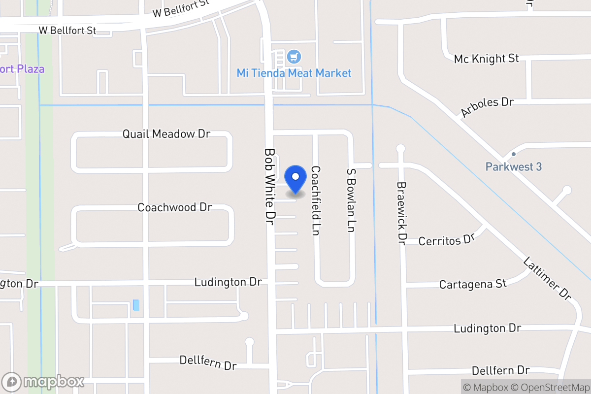 Map of 11605 Bob White Dr, Houston