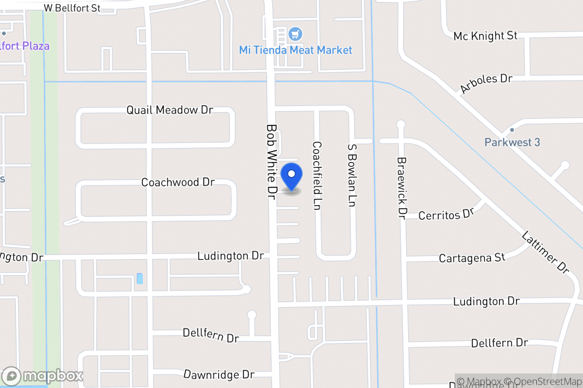 Map of 11613 Bob White Dr, Houston