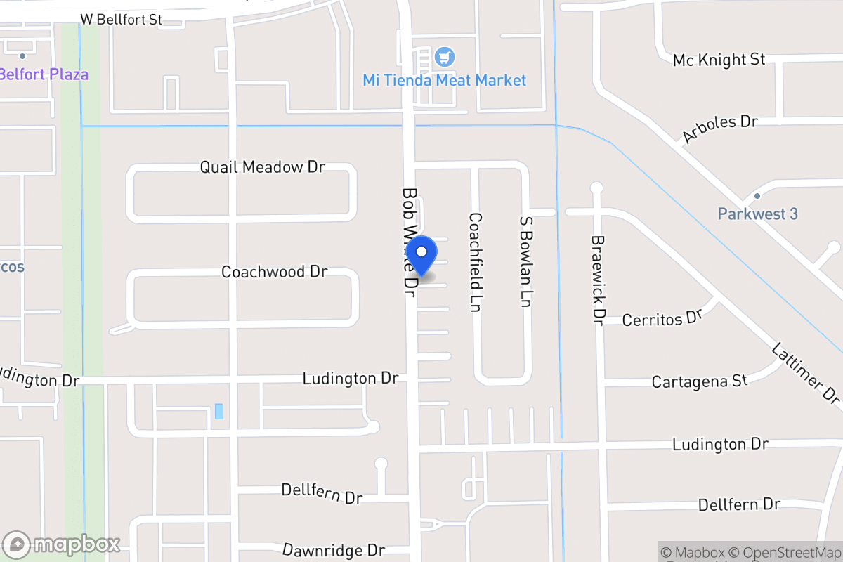 Map of 11609 Bob White Dr, Houston