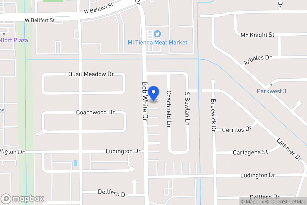 Map of Bob White Dr, Houston