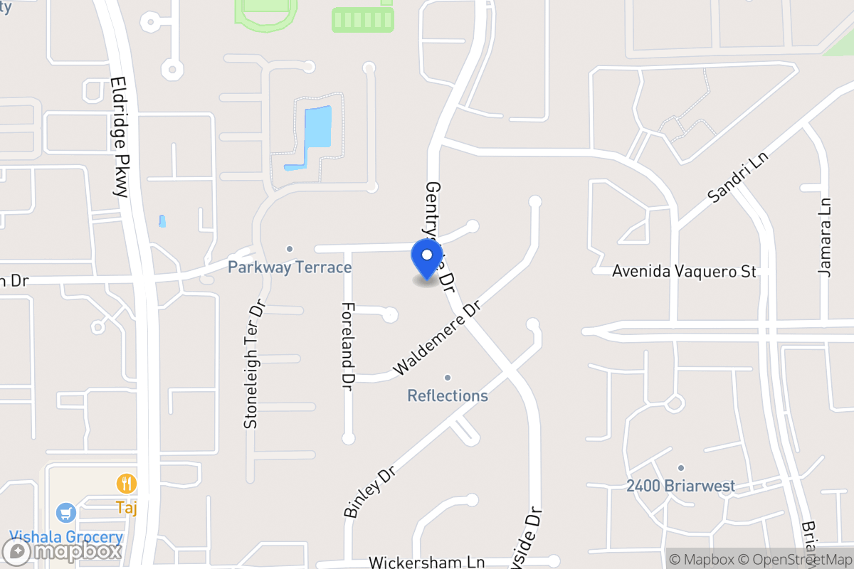 Map of 2206 Gentryside Dr, Houston