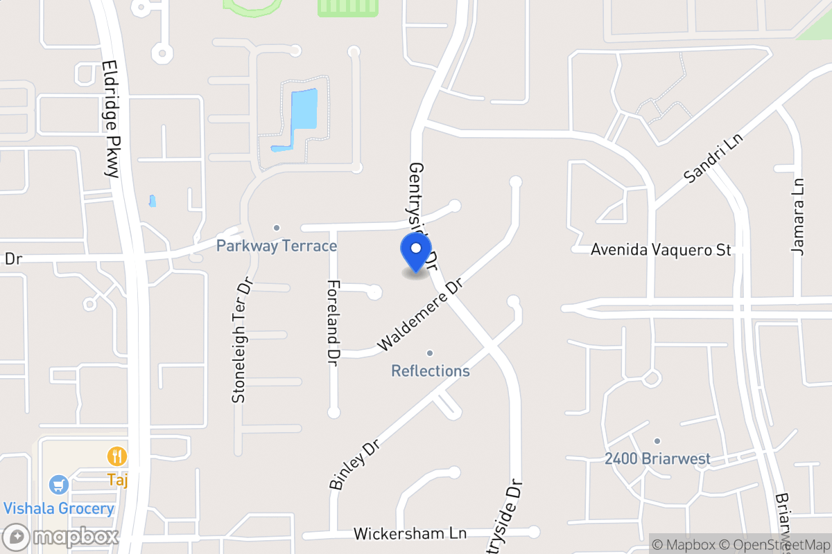 Map of 2210 Gentryside Dr, Houston