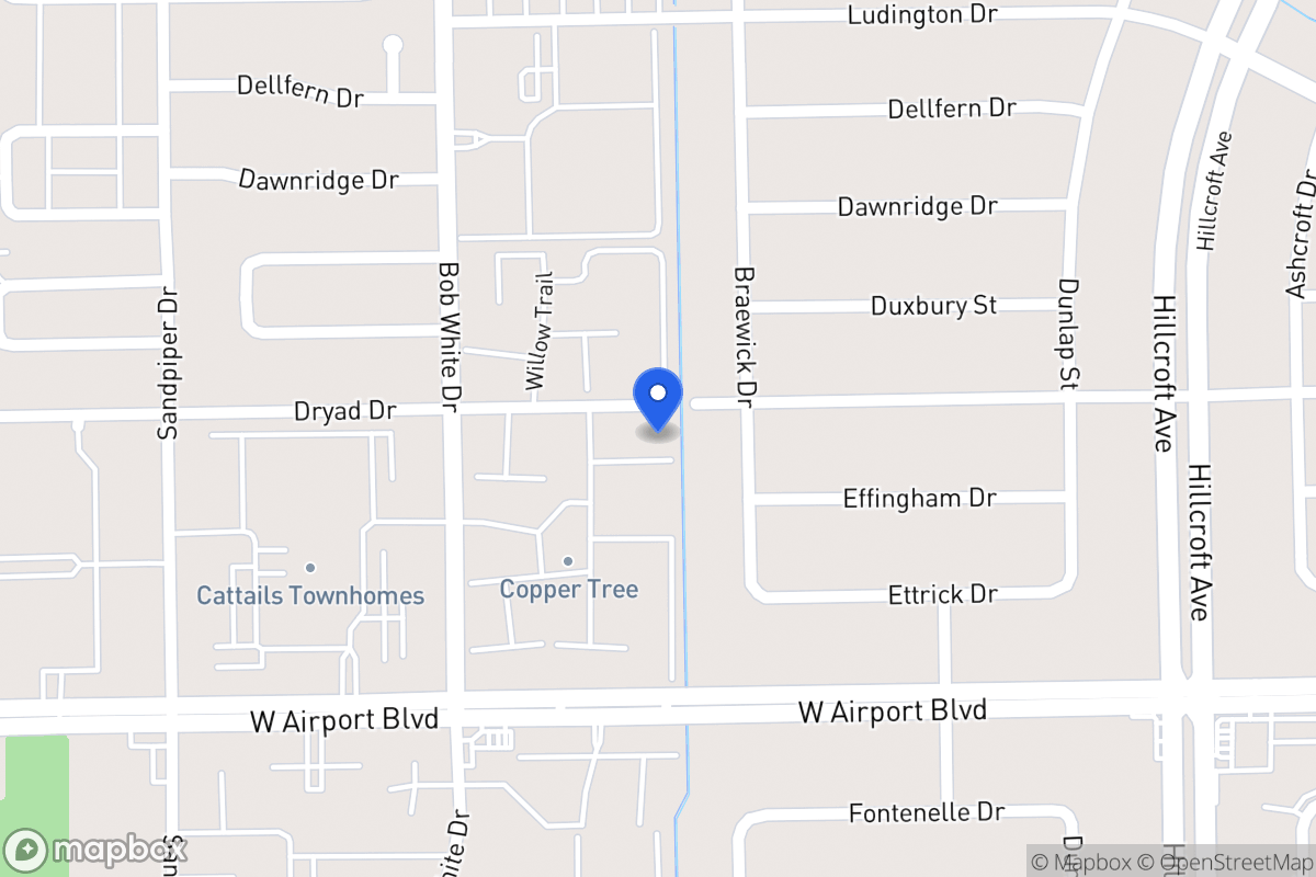 Map of 6105 Dryad Dr, Houston