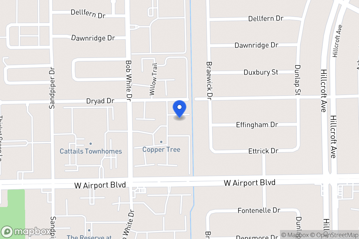 Map of 6129 Dryad Dr, Houston