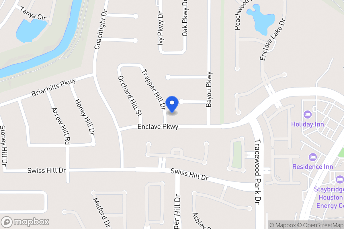 Map of 1055 Trapper Hill Dr, Houston