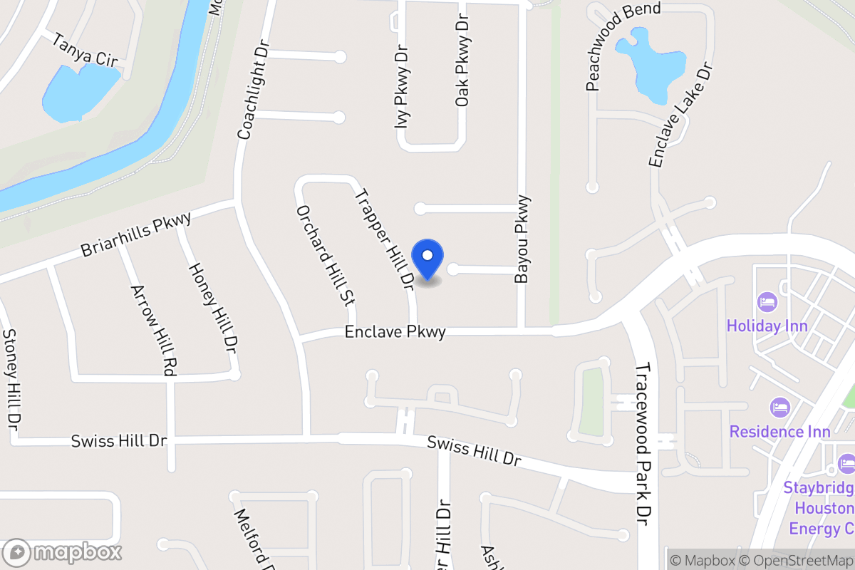 Map of 1051 Trapper Hill Dr, Houston