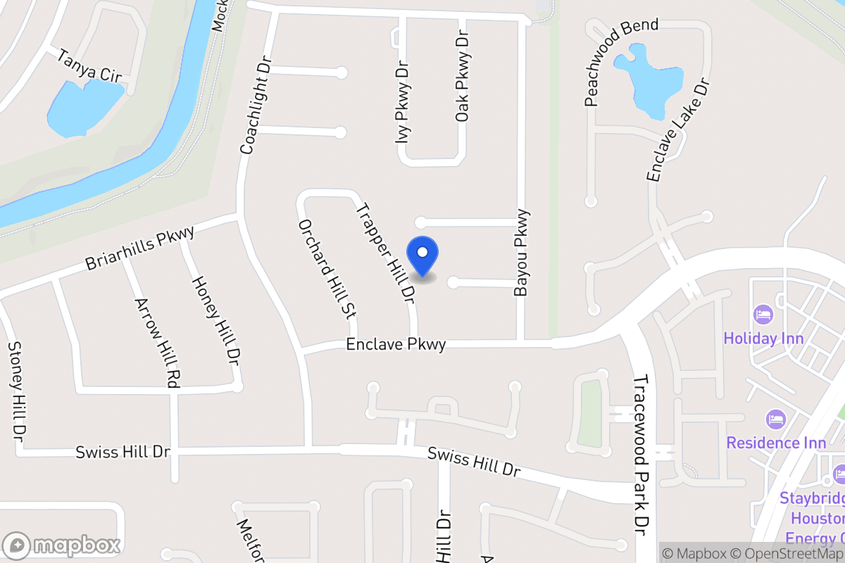 Map of 1047 Trapper Hill Dr, Houston