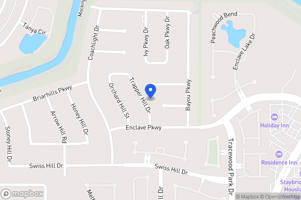 Map of 1043 Trapper Hill Dr, Houston