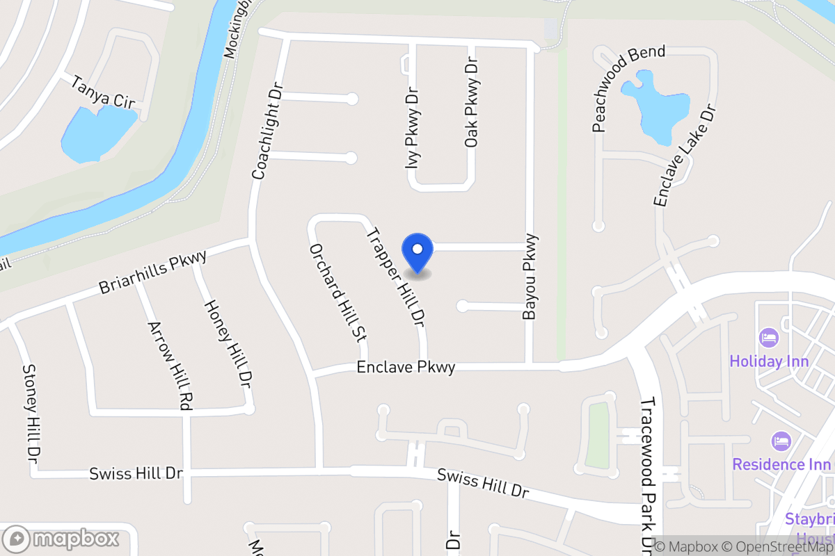 Map of 1039 Trapper Hill Dr, Houston