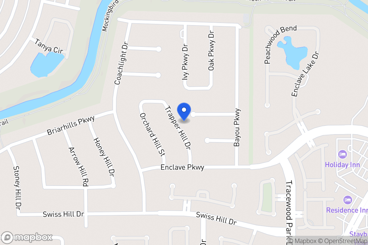 Map of 1035 Trapper Hill Dr, Houston