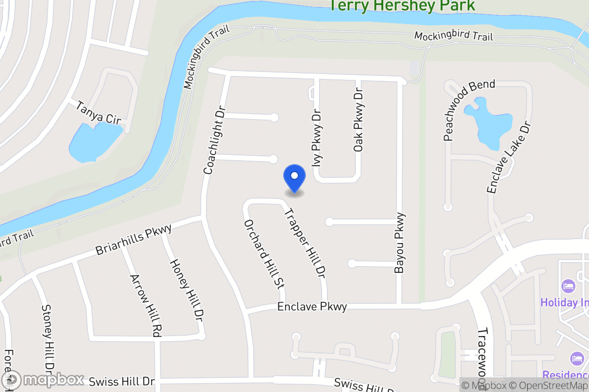 Map of 1019 Trapper Hill Dr, Houston