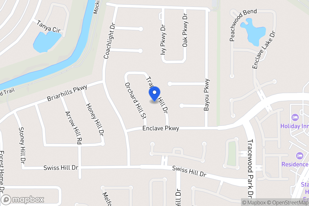 Map of 1042 Trapper Hill Dr, Houston