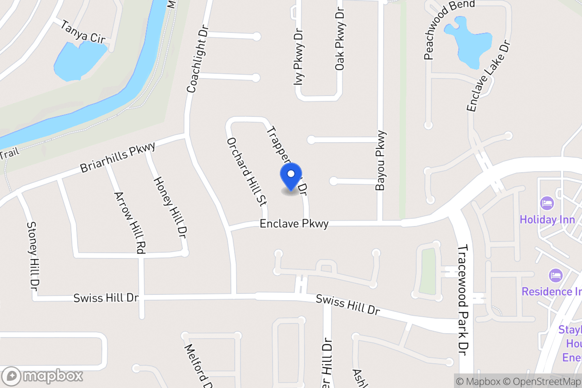Map of 1050 Trapper Hill Dr, Houston