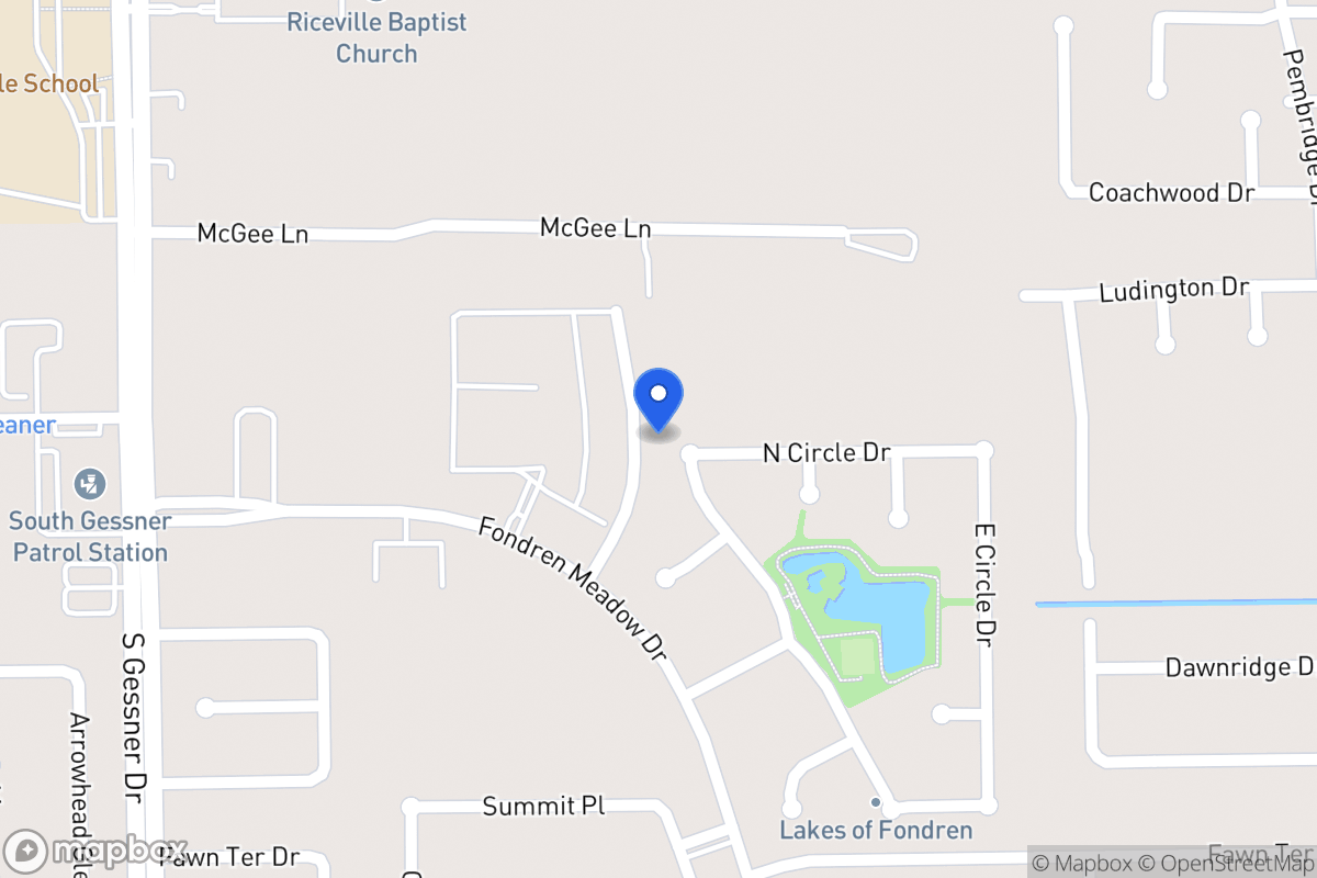Map of S 12002 Circle Dr, Houston