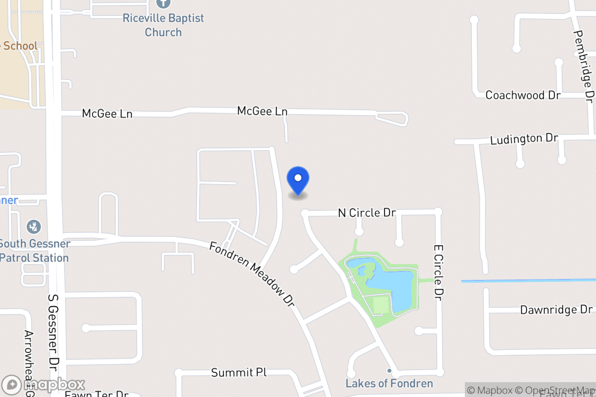 Map of N 8122 Circle Dr, Houston
