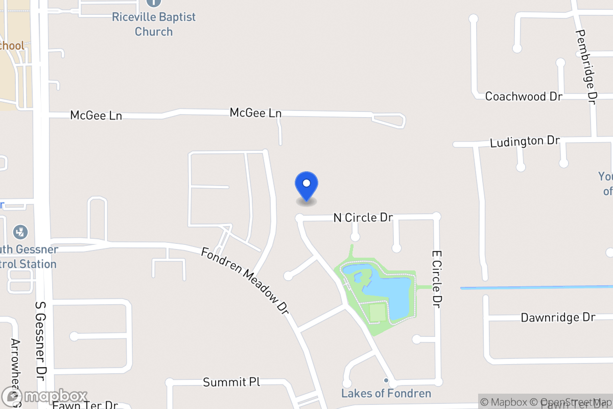 Map of N 8118 Circle Dr, Houston