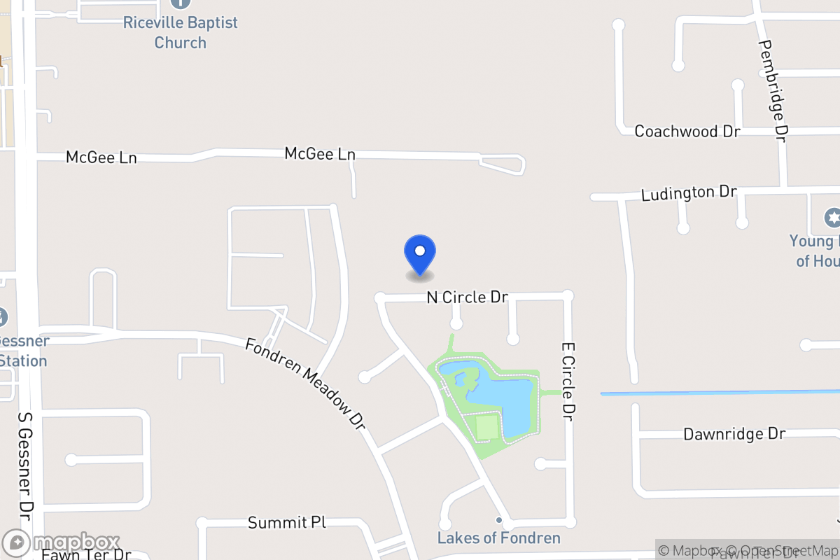 Map of N 8110 Circle Dr, Houston