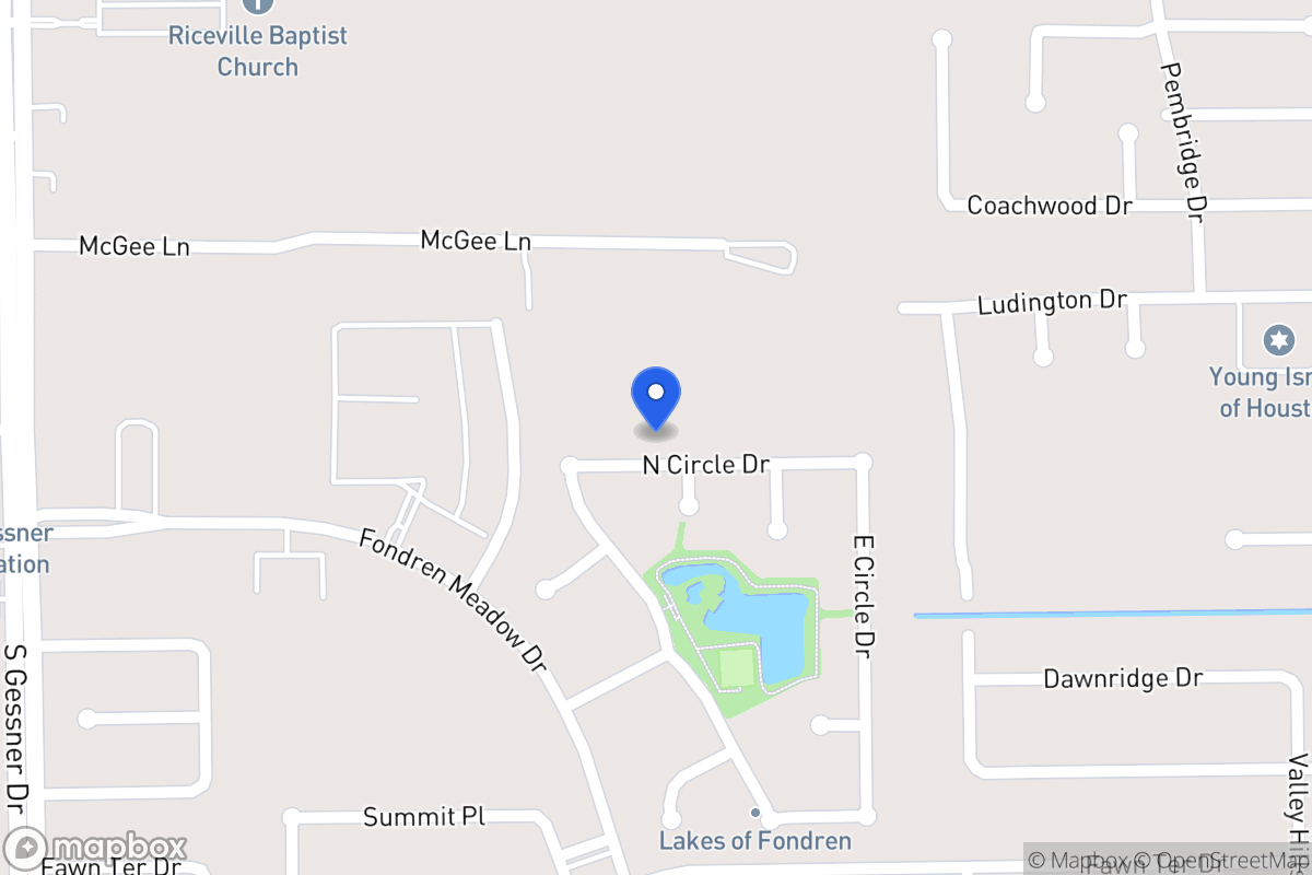 Map of N 8106 Circle Dr, Houston