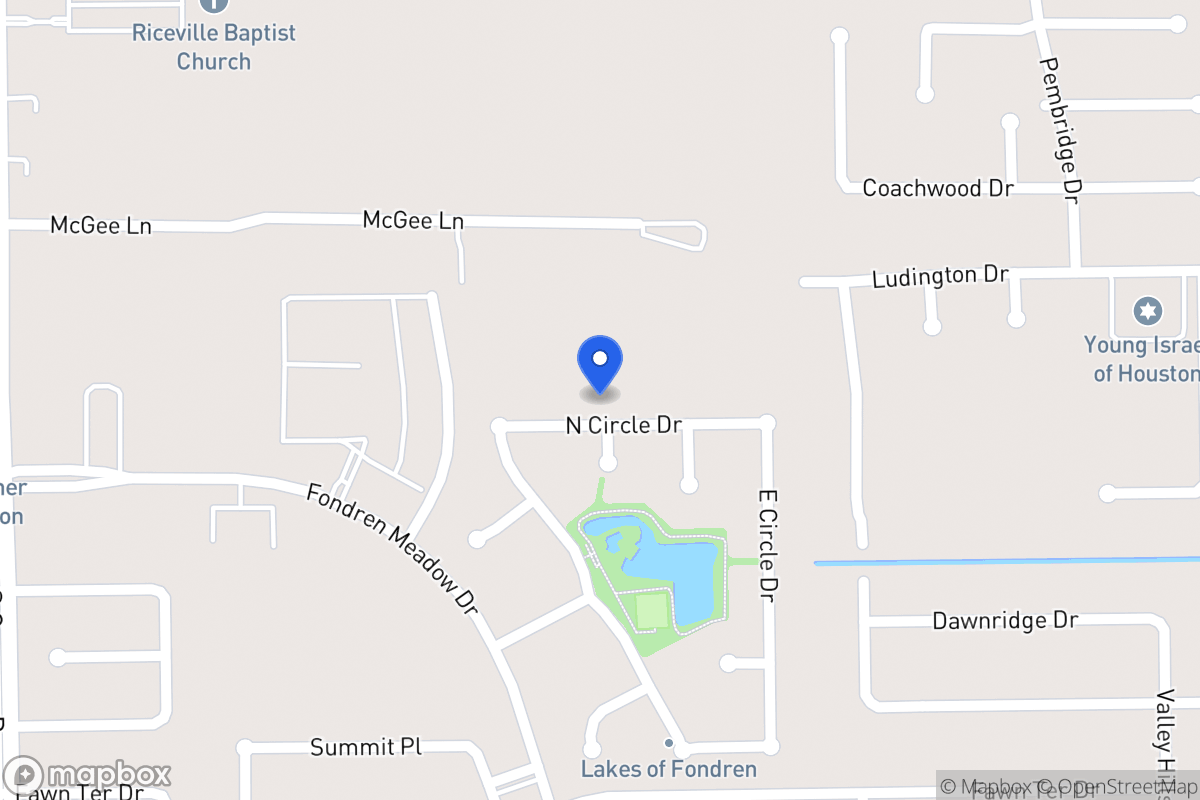 Map of N 8102 Circle Dr, Houston