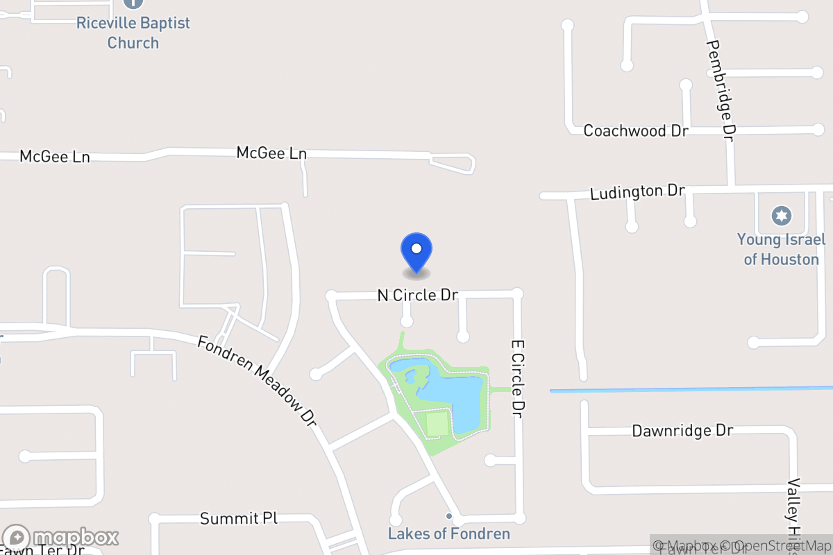 Map of N 8030 Circle Dr, Houston