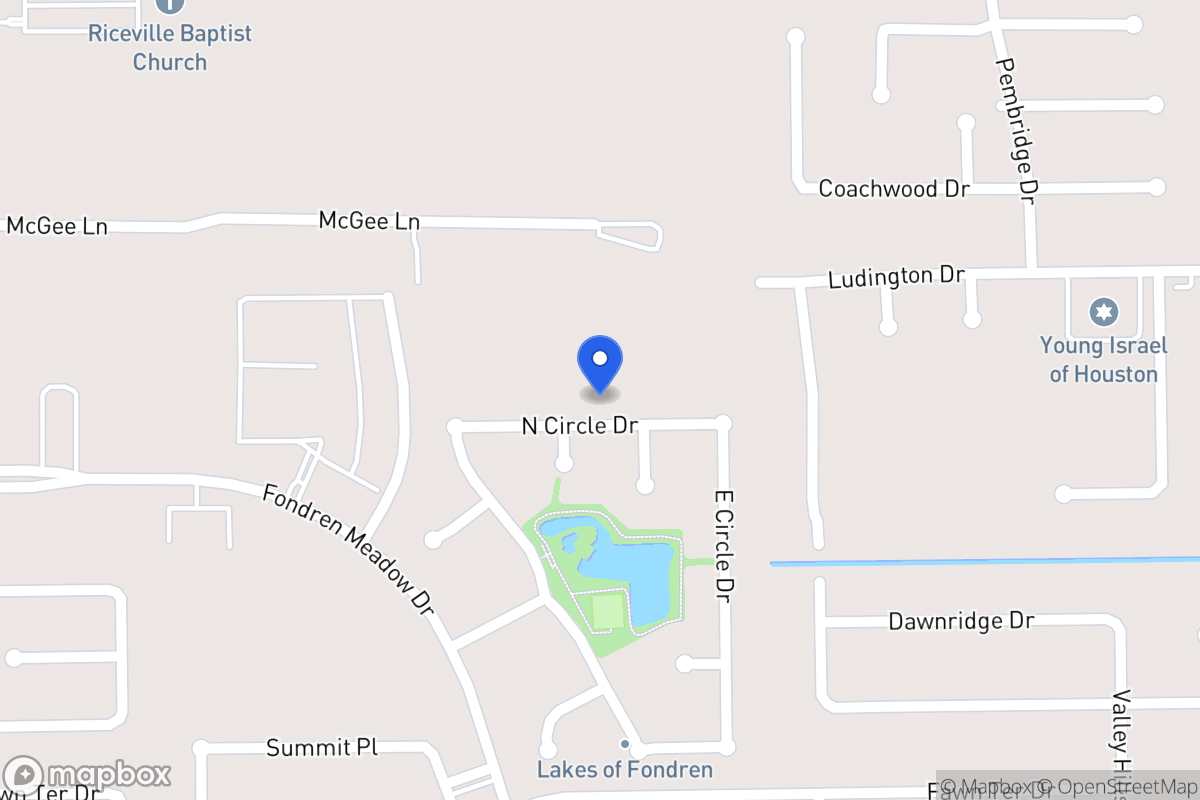 Map of N 8026 Circle Dr, Houston