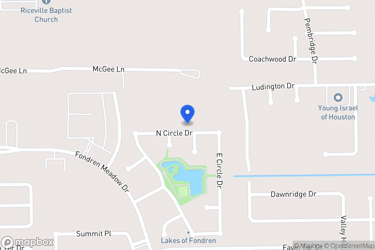 Map of N 8022 Circle Dr, Houston