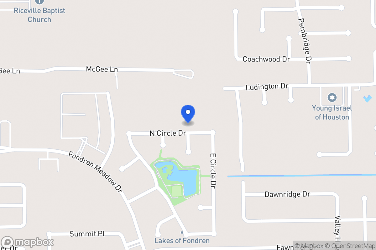 Map of N 8018 Circle Dr, Houston