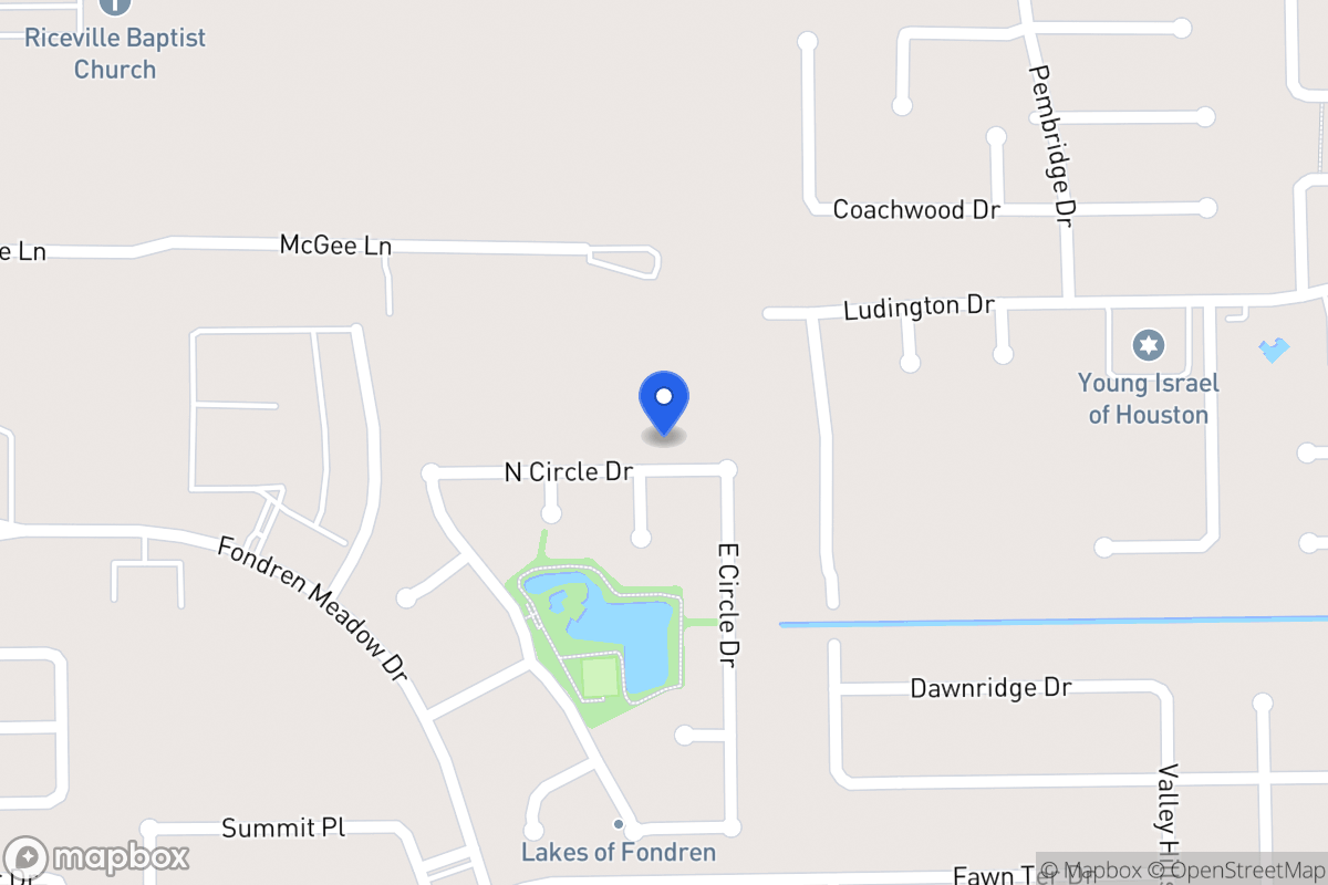 Map of N 8014 Circle Dr, Houston