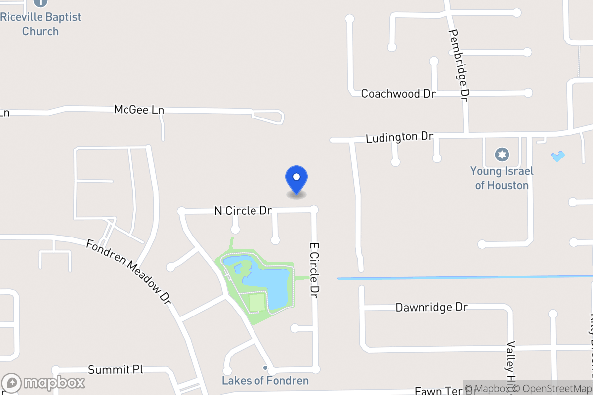 Map of N 8010 Circle Dr, Houston