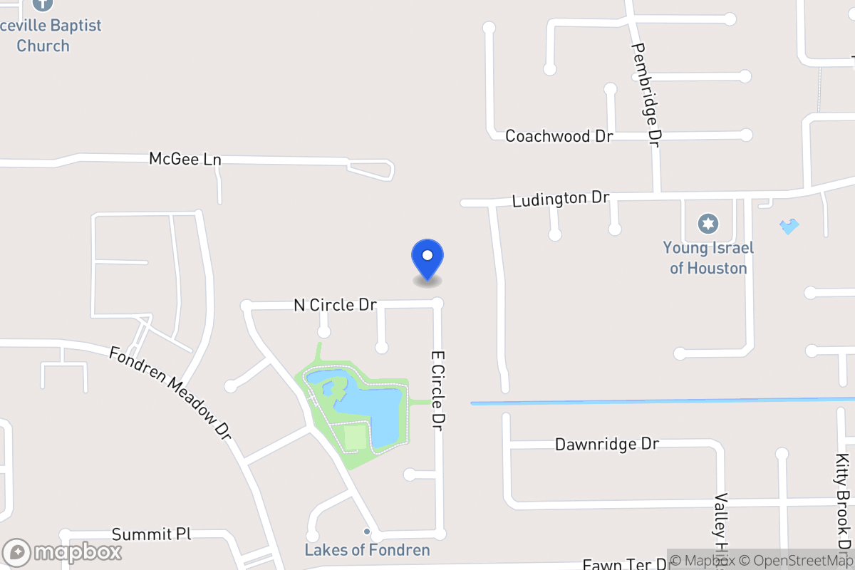 Map of N 8006 Circle Dr, Houston