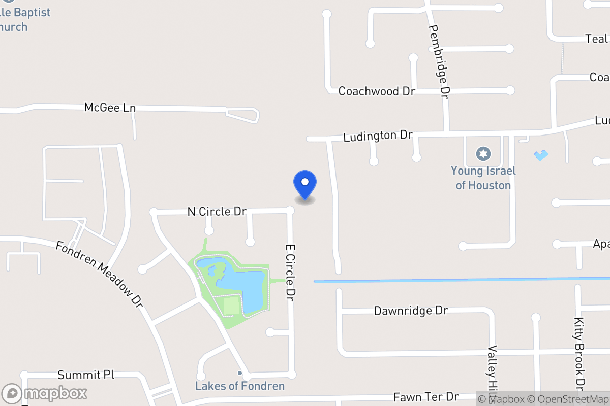 Map of E 12003 Circle Dr, Houston