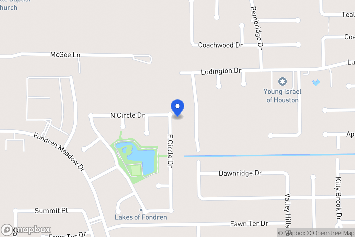 Map of E 12007 Circle Dr, Houston