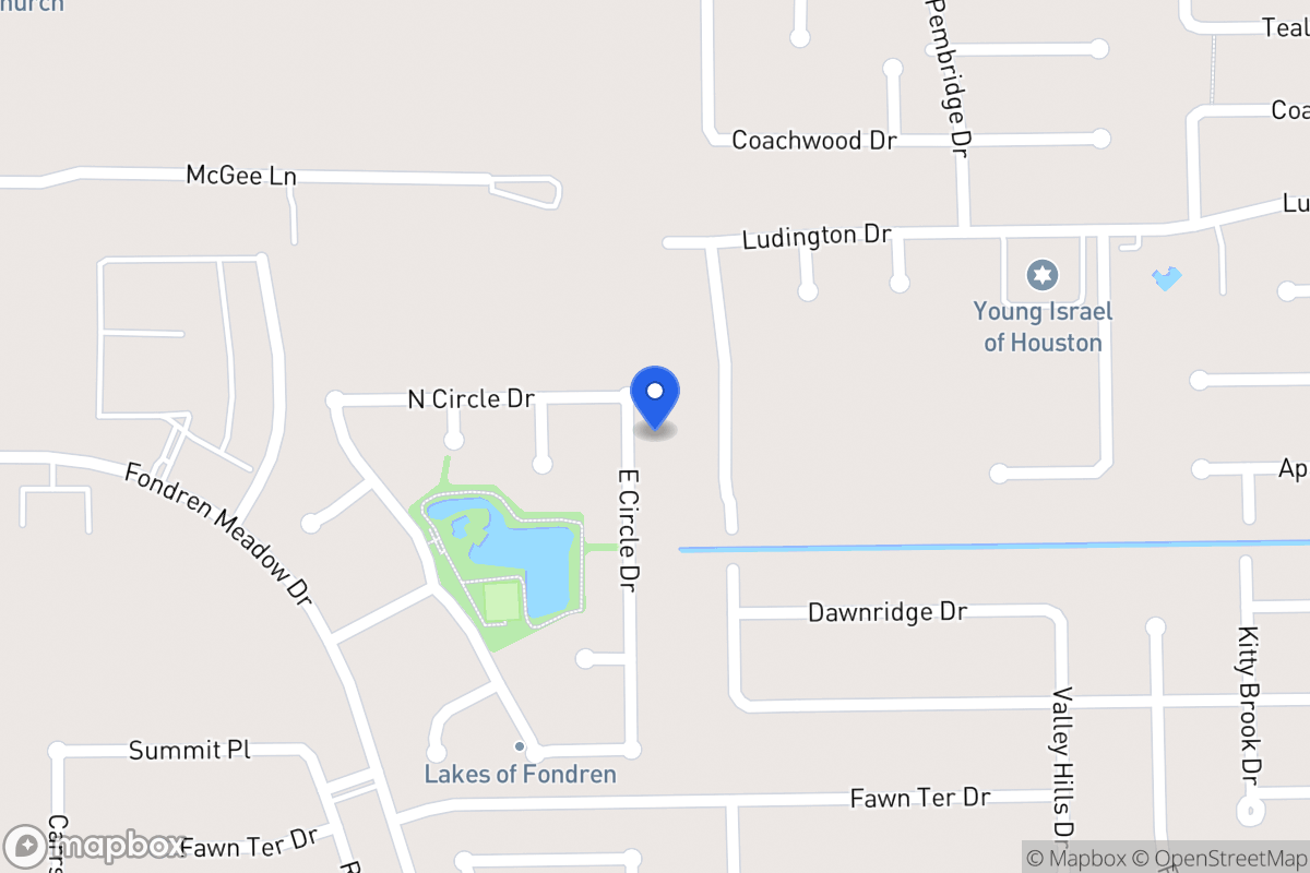 Map of E 12015 Circle Dr, Houston
