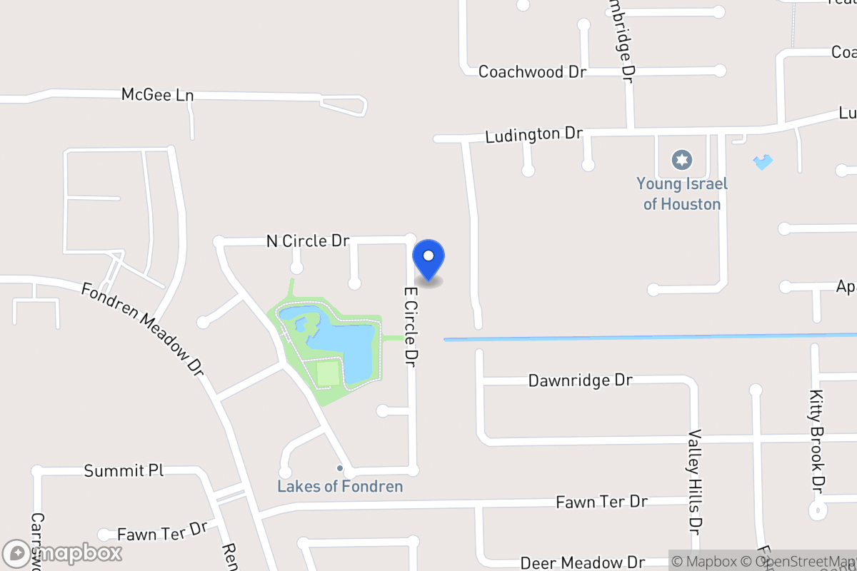 Map of E 12019 Circle Dr, Houston