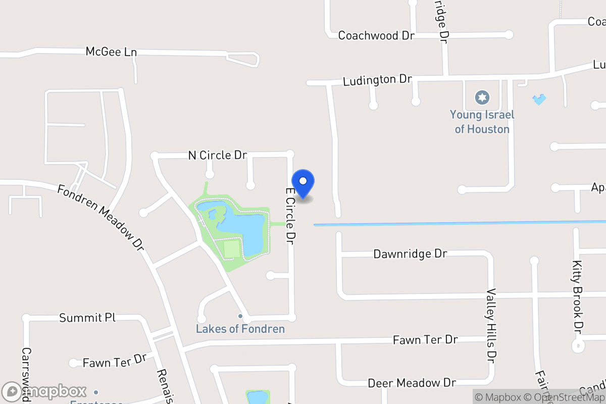 Map of E 12023 Circle Dr, Houston