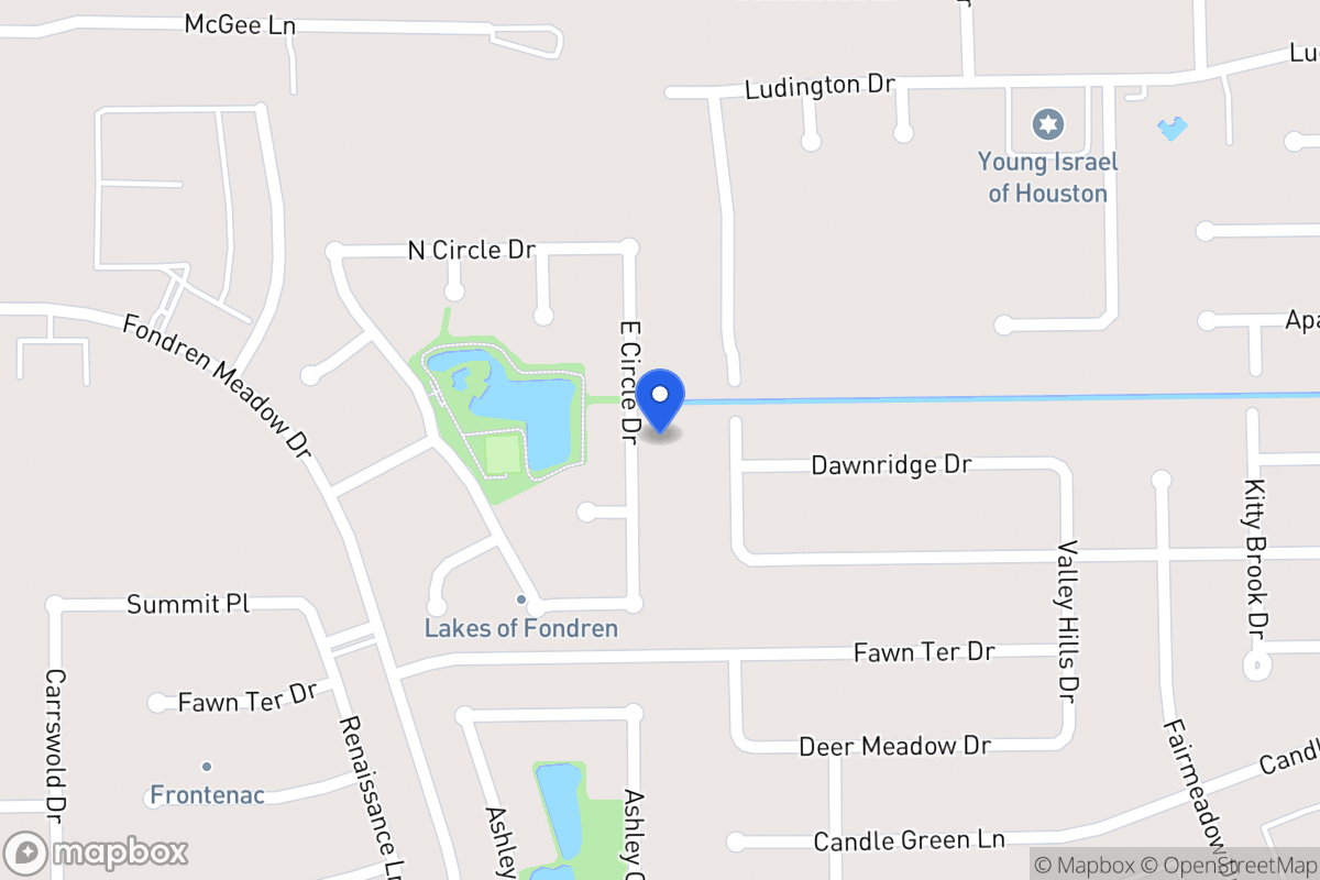Map of E 12035 Circle Dr, Houston