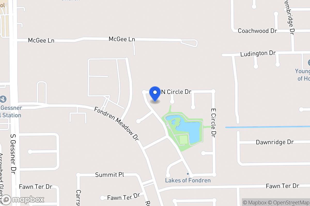 Map of S 12015 Circle Dr, Houston